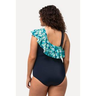 Ulla Popken  One-Shoulder-Badeanzug, Softcups, Volant 