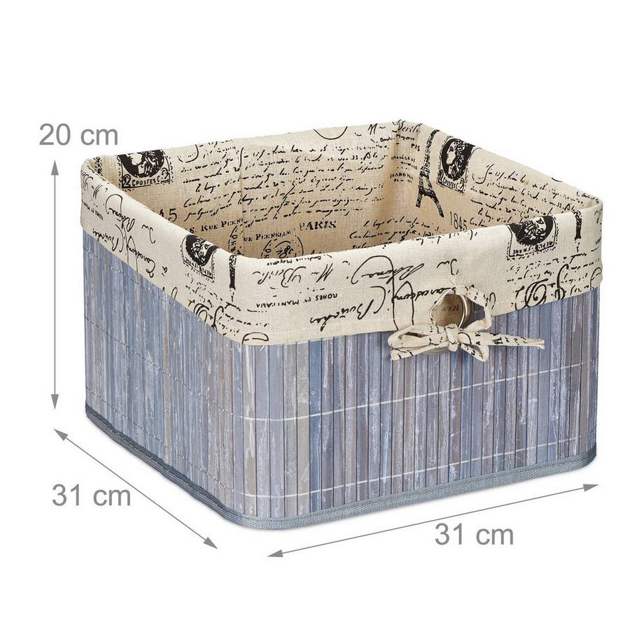 B2X Cestino portaoggetti in bambù grigio  