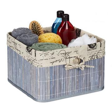 Panier de rangement en bambou gris