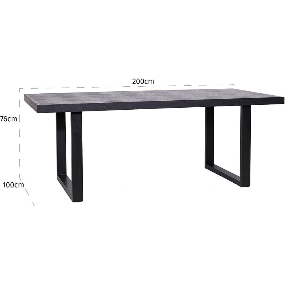 mutoni Table à manger Blax noire 200  