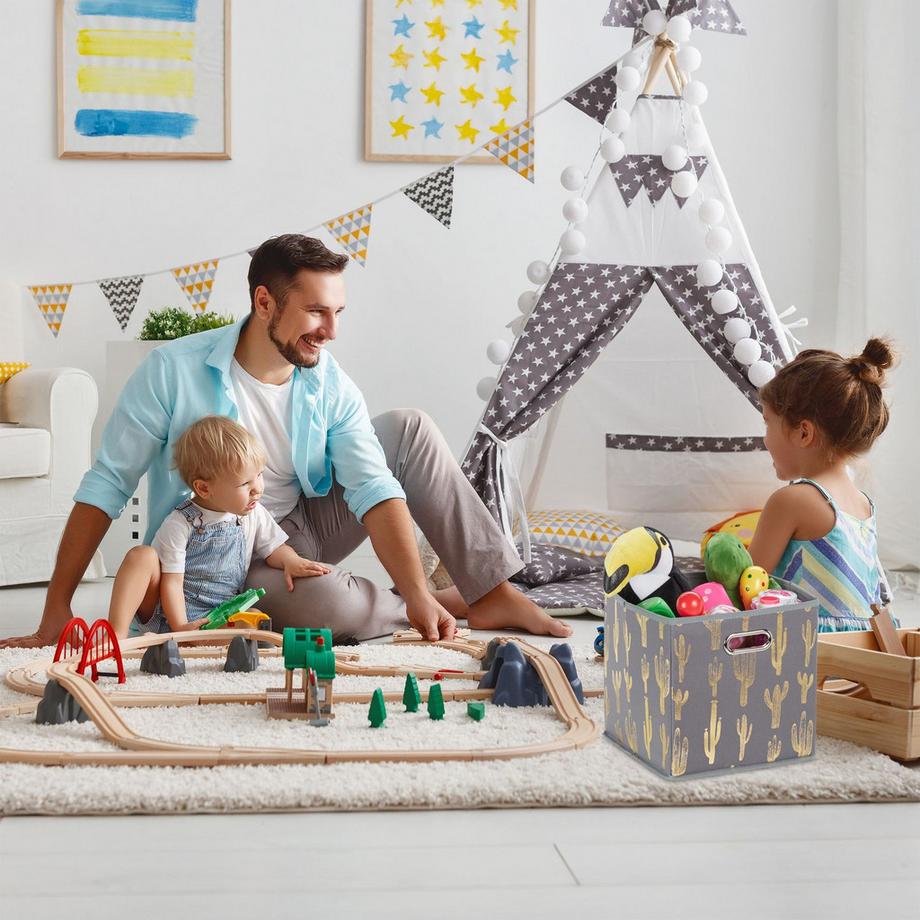 B2X Scatola pieghevole quadrata con motivo cactus  