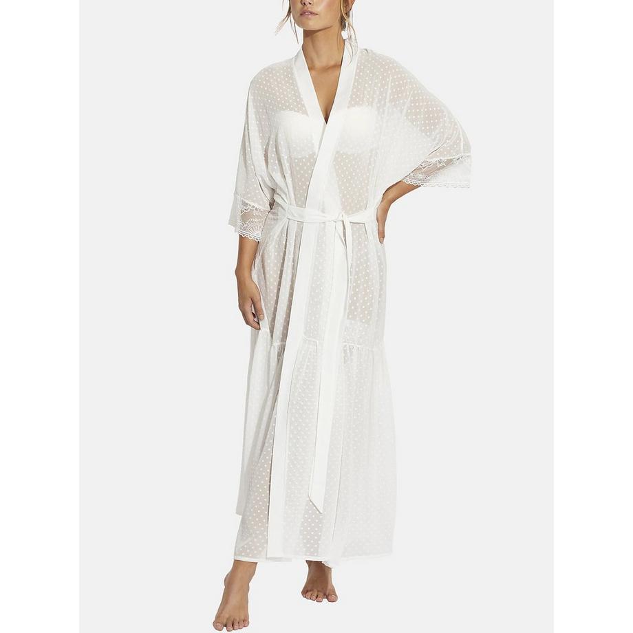 Déshabillé long manches trois-quarts Penelope Mariage