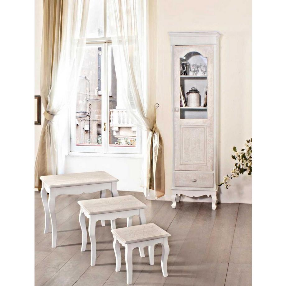 mutoni Tavolini Clorine bianco (set di 3)  