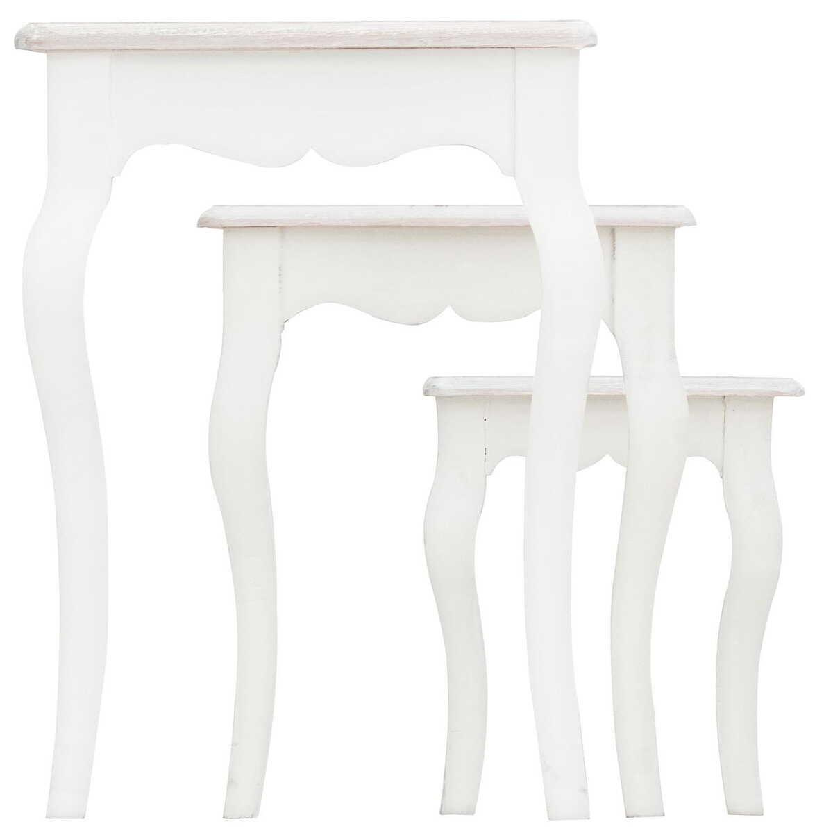 mutoni Tavolini Clorine bianco (set di 3)  