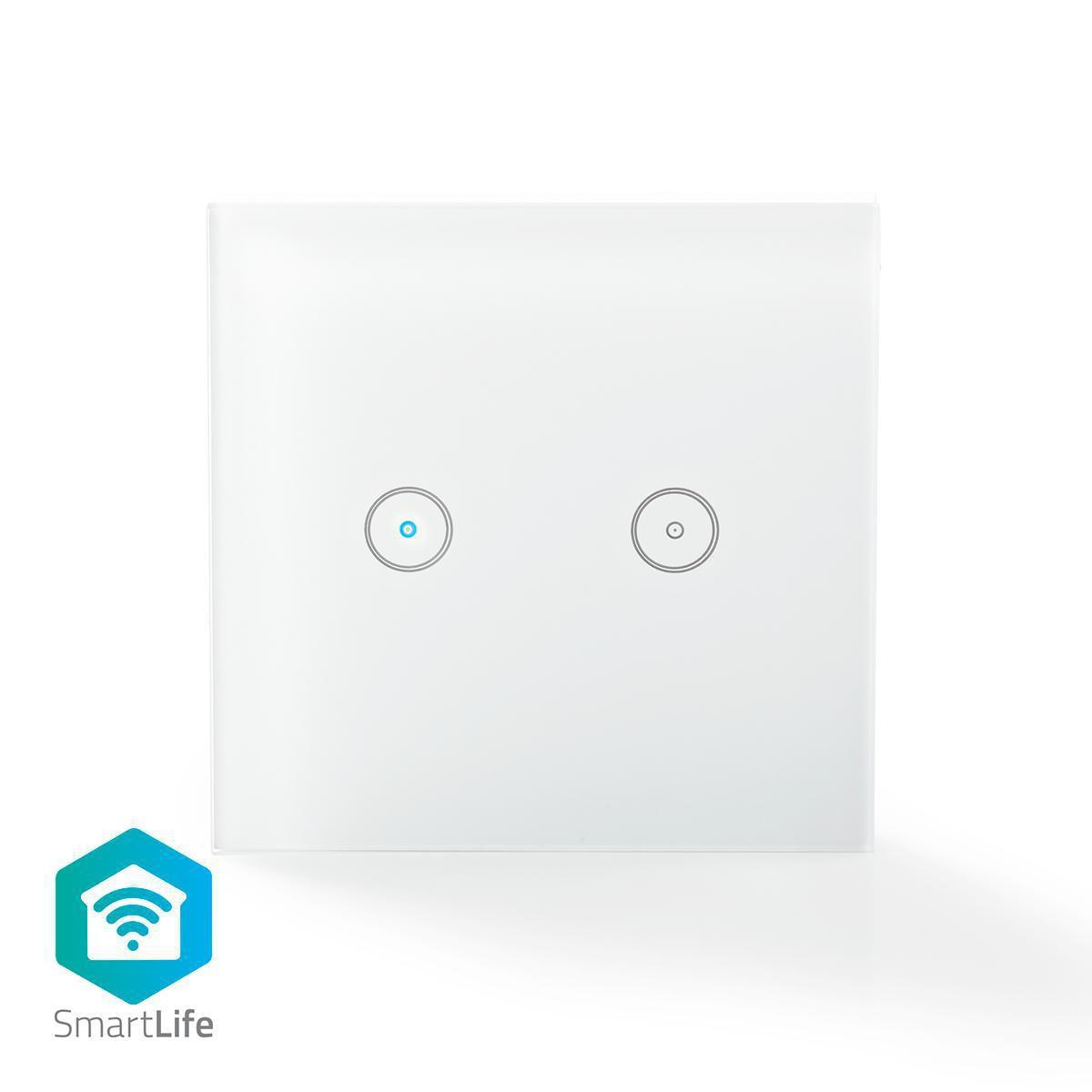 Image of Smartlife Switch | Wi-fi | Dual | Wandmontage | 1000 W | Android™ / Ios | Glas | Weiß Unisex