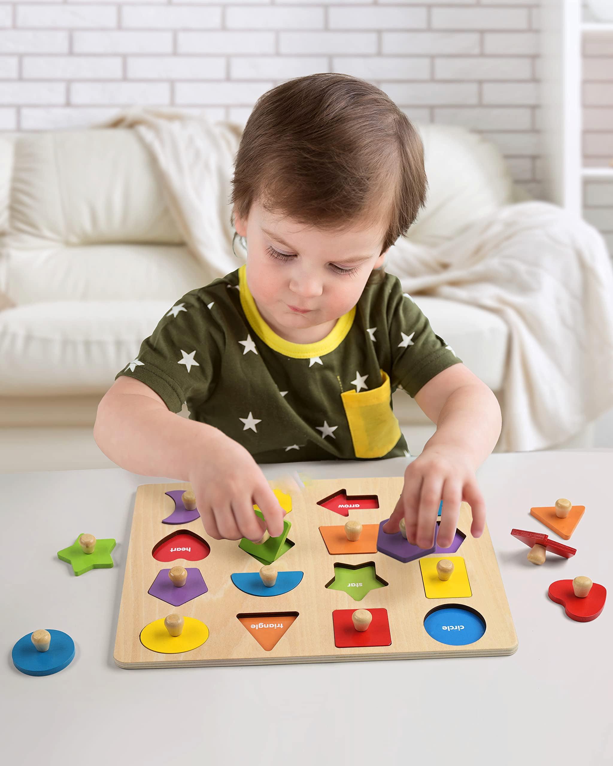 Activity-board  Hölzerne Form Puzzlespiel feine motorische Fähigkeiten Farbe passende Sortierbrett, frühes Lernen pädagogische Aktivität Spielzeug 