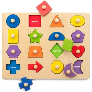 Activity-board  Hölzerne Form Puzzlespiel feine motorische Fähigkeiten Farbe passende Sortierbrett, frühes Lernen pädagogische Aktivität Spielzeug 