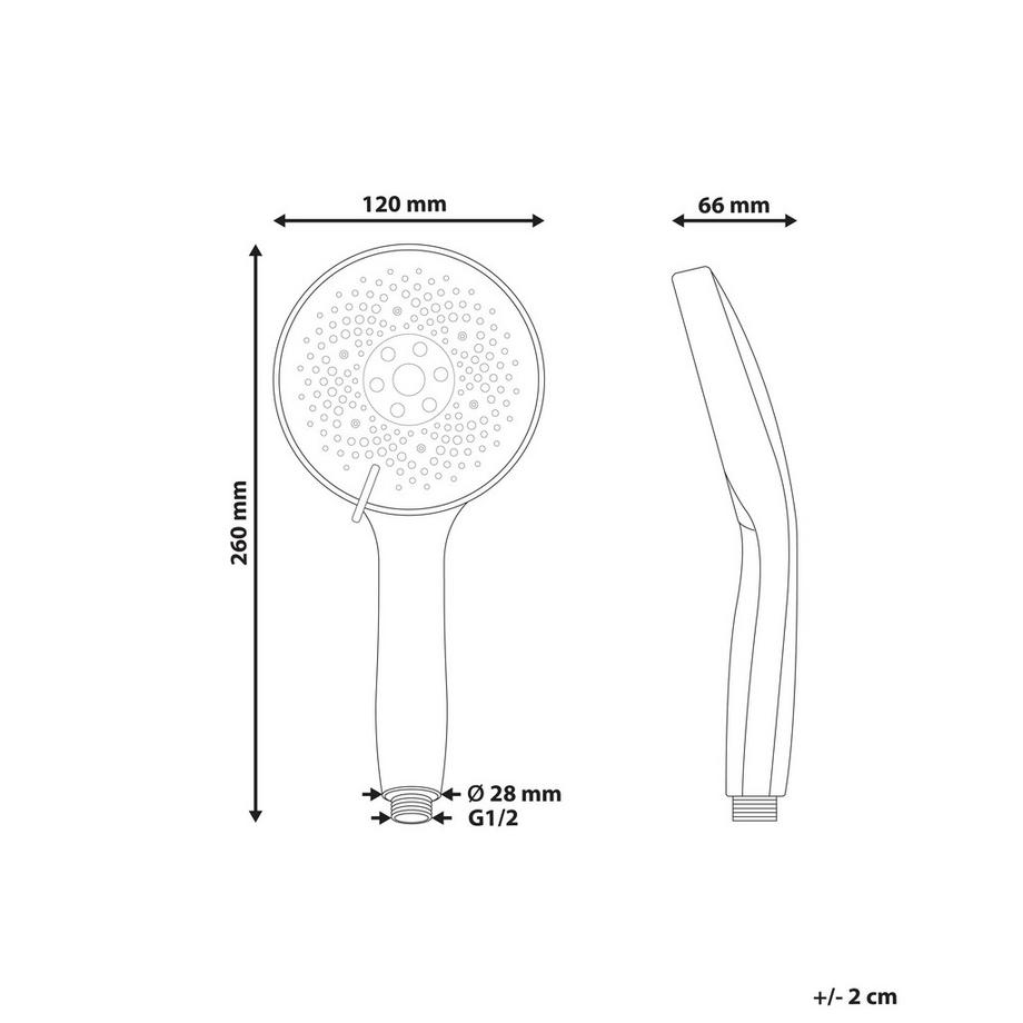 Beliani Kit doccia con soffione e flessibile en ABS (materiale sintetico resistente) Classico ICHMA  