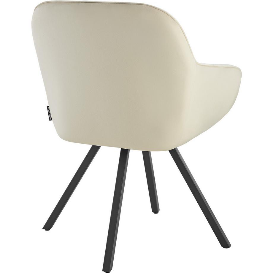 Tectake Sedia girevole con braccioli Snug  imbottito, in effetto velluto  