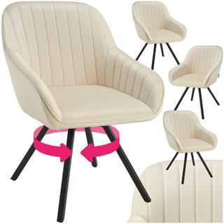 Tectake Chaise pivotante avec accoudoirs Snug en velours, rembourrée  