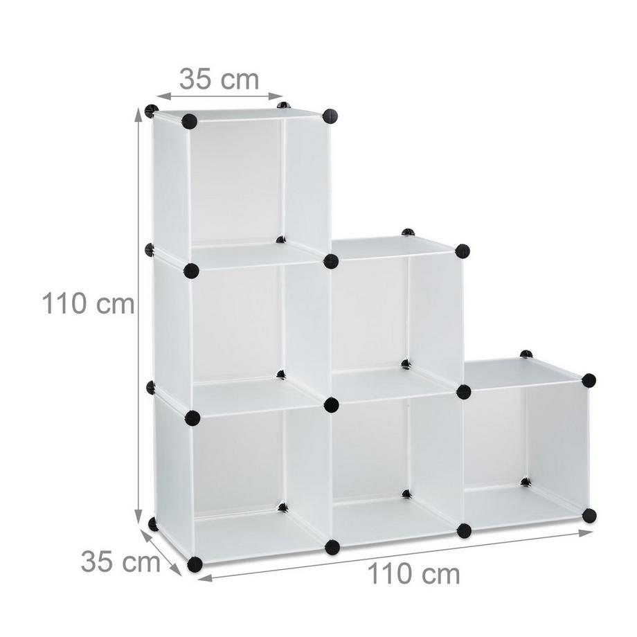 B2X Stufenregal 6 Fächer zum Verbinden  