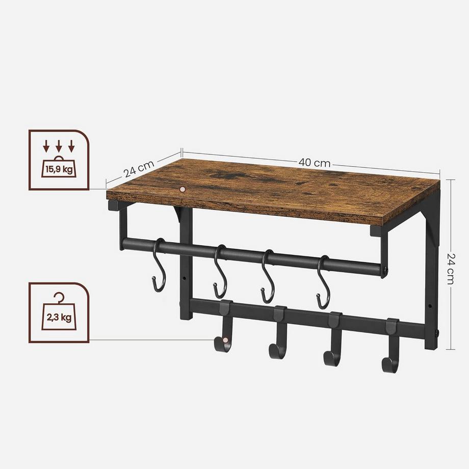 Songmics Porte-manteau mural avec étagère  