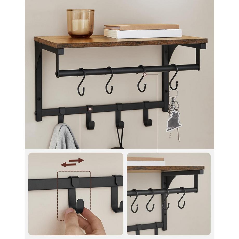 Songmics Porte-manteau mural avec étagère  