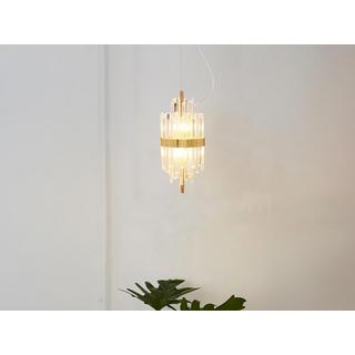 Vente-unique Lampada D. 25 cm in Acciaio inox e Vetro Dorato e Trasparente - LANGLEY  