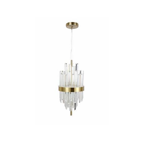 Vente-unique Lampada D. 25 cm in Acciaio inox e Vetro Dorato e Trasparente - LANGLEY  