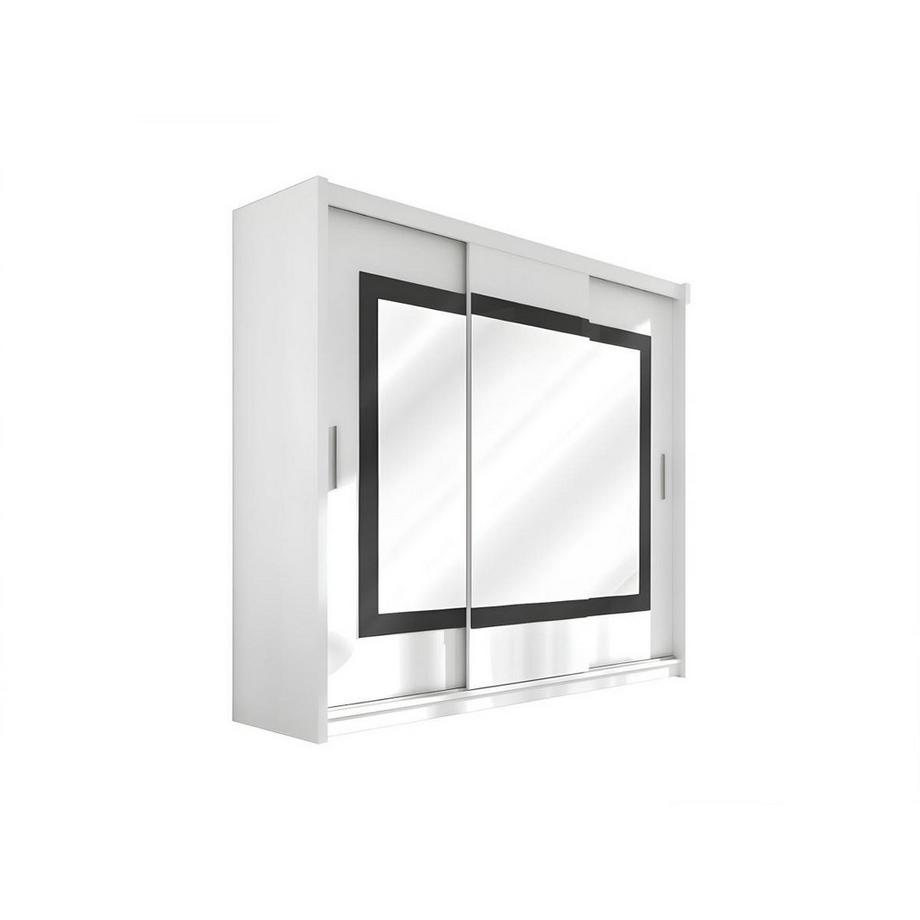 Vente-unique Armadio 3 ante scorrevoli con specchio L0 Bianco AUTLAN  