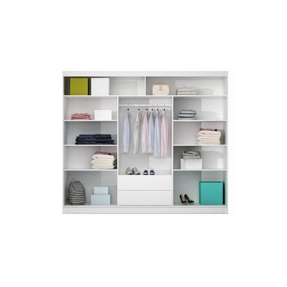 Vente-unique Armadio 3 ante scorrevoli con specchio L0 Bianco AUTLAN  