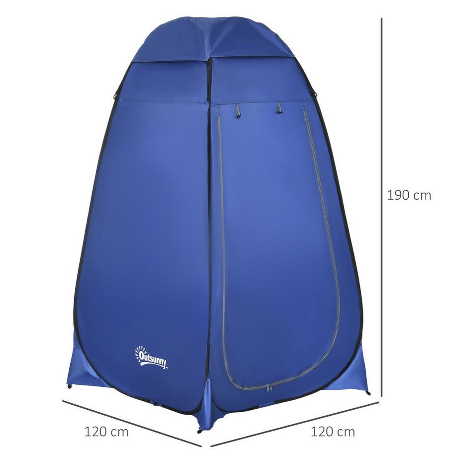 Northio  Pop Up Toilettenzelt Mobiles Camping Duschzelt Umkleidezelt Mit Innentasche Duschkabine Wasserfest Polyester Dunkelblau 120 X 120 X 190 Cm 