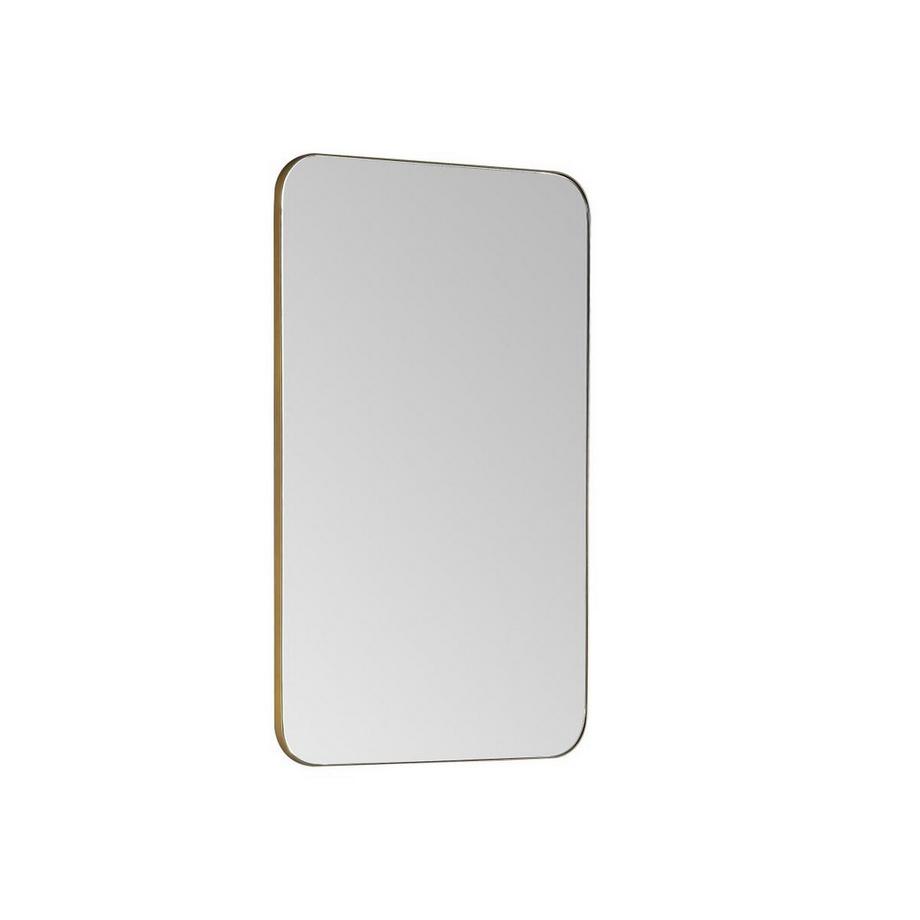 Vente-unique Miroir de salle de bain rectangle contour doré - 50 x 80 cm - DEMETRIA  