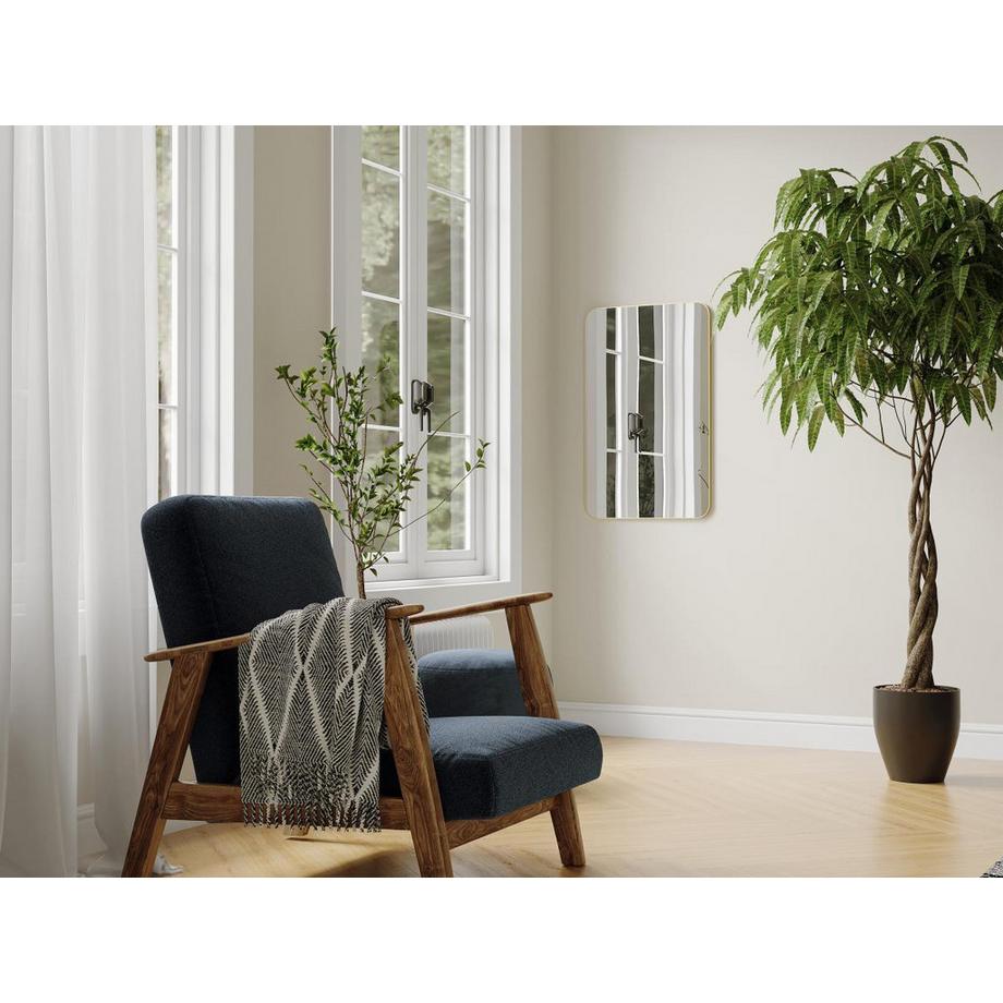 Vente-unique Miroir de salle de bain rectangle contour doré - 50 x 80 cm - DEMETRIA  