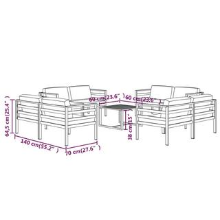 VidaXL Garten-lounge-set aluminium  