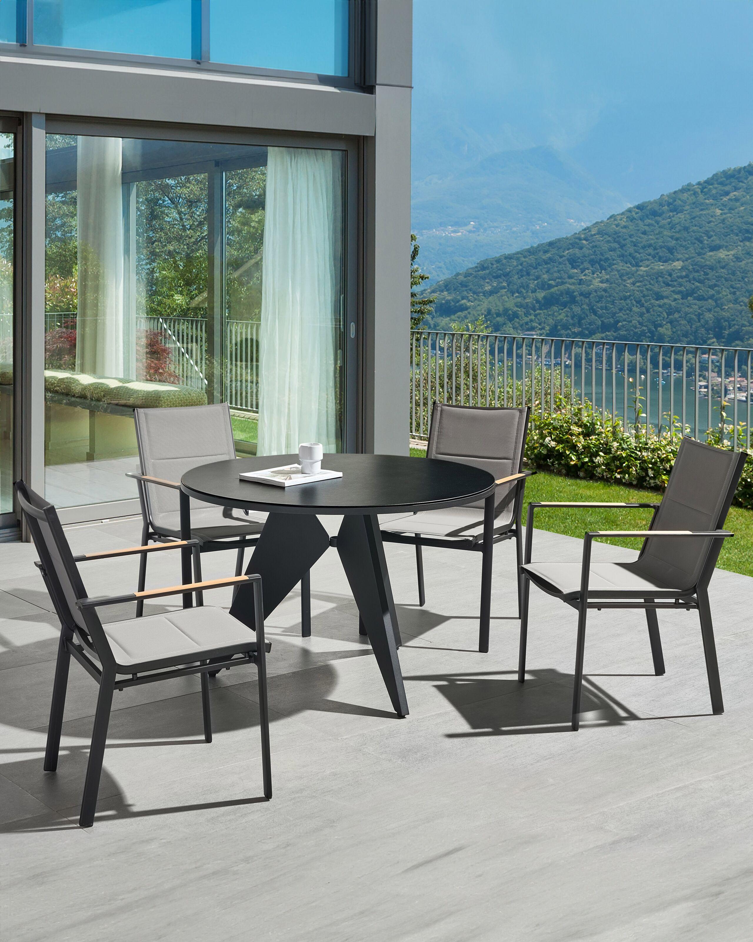 Beliani Chaise de jardin en Aluminium Moderne BUSSETO  