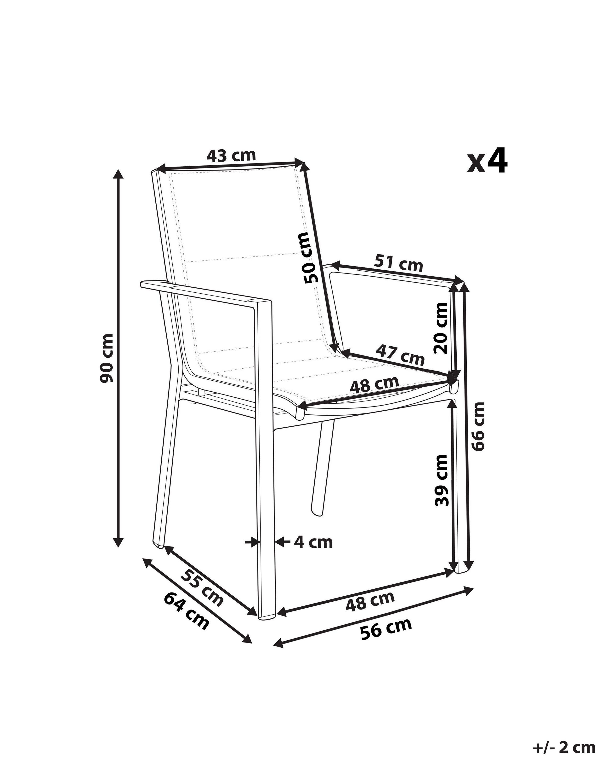 Beliani Chaise de jardin en Aluminium Moderne BUSSETO  