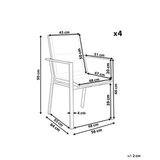 Beliani Chaise de jardin en Aluminium Moderne BUSSETO  