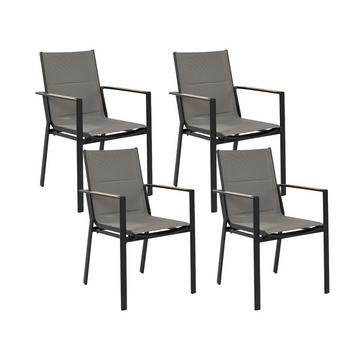 Lot de 4 chaises en Aluminium Moderne BUSSETO