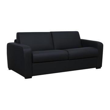 Divano letto 4 posti a ribalta materasso 22 cm in Pelle Nero - BEVIS