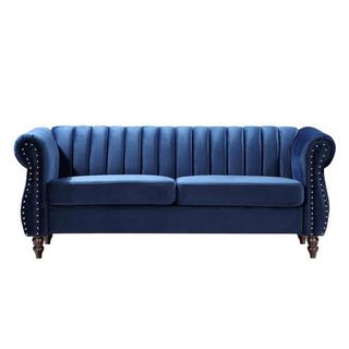 Vente-unique Chesterfield-Sofa - 3-Sitzer - Samt - Königsblau - TRUMBO  