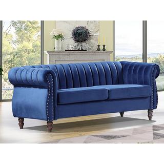 Vente-unique Chesterfield-Sofa - 3-Sitzer - Samt - Königsblau - TRUMBO  