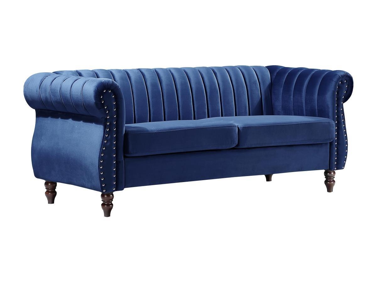 Vente-unique Chesterfield-Sofa - 3-Sitzer - Samt - Königsblau - TRUMBO  