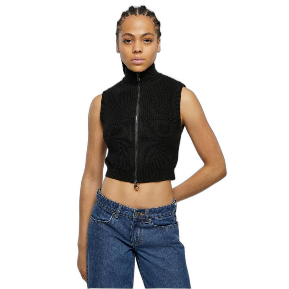 URBAN CLASSICS Ärmellose kurze Strickjacke  