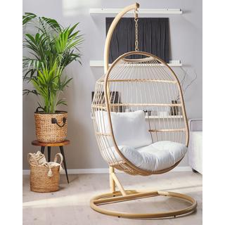 Beliani Hängesessel mit Gestell aus PE Rattan Boho ALBA  