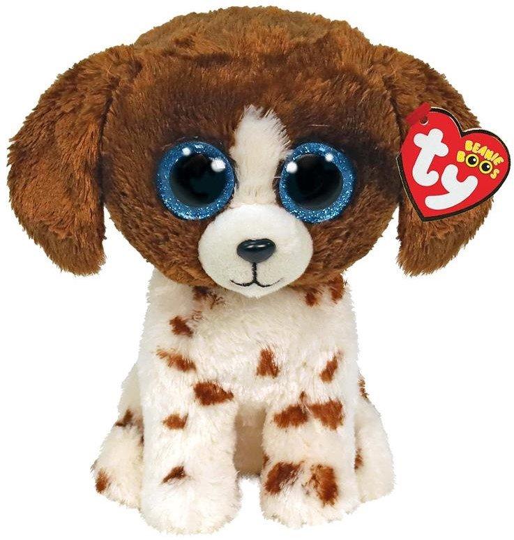 Image of Muddles Brown & White Dog Beanie Boo Medium ausgestopftes Tier, Mehrfarbig