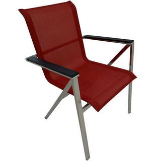 mutoni Chaise de jardin en acier inoxydable Portofino rouge  