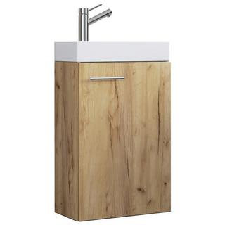 VCM 2-tlg Badmöbel Set Gäste WC Gästebad Waschplatz Waschtisch klein schmal Slito  