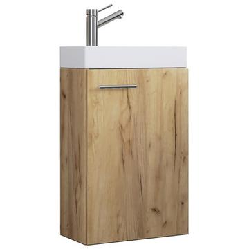 2-tlg Badmöbel Set Gäste WC Gästebad Waschplatz Waschtisch klein schmal Slito