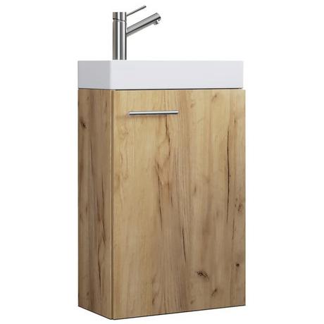 VCM 2-tlg Badmöbel Set Gäste WC Gästebad Waschplatz Waschtisch klein schmal Slito  