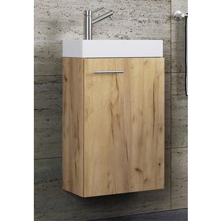 VCM 2-tlg Badmöbel Set Gäste WC Gästebad Waschplatz Waschtisch klein schmal Slito  