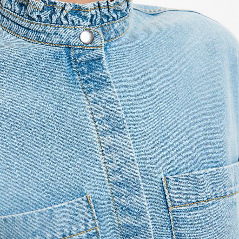 La Redoute Collections Robe droite en jean manches longues  