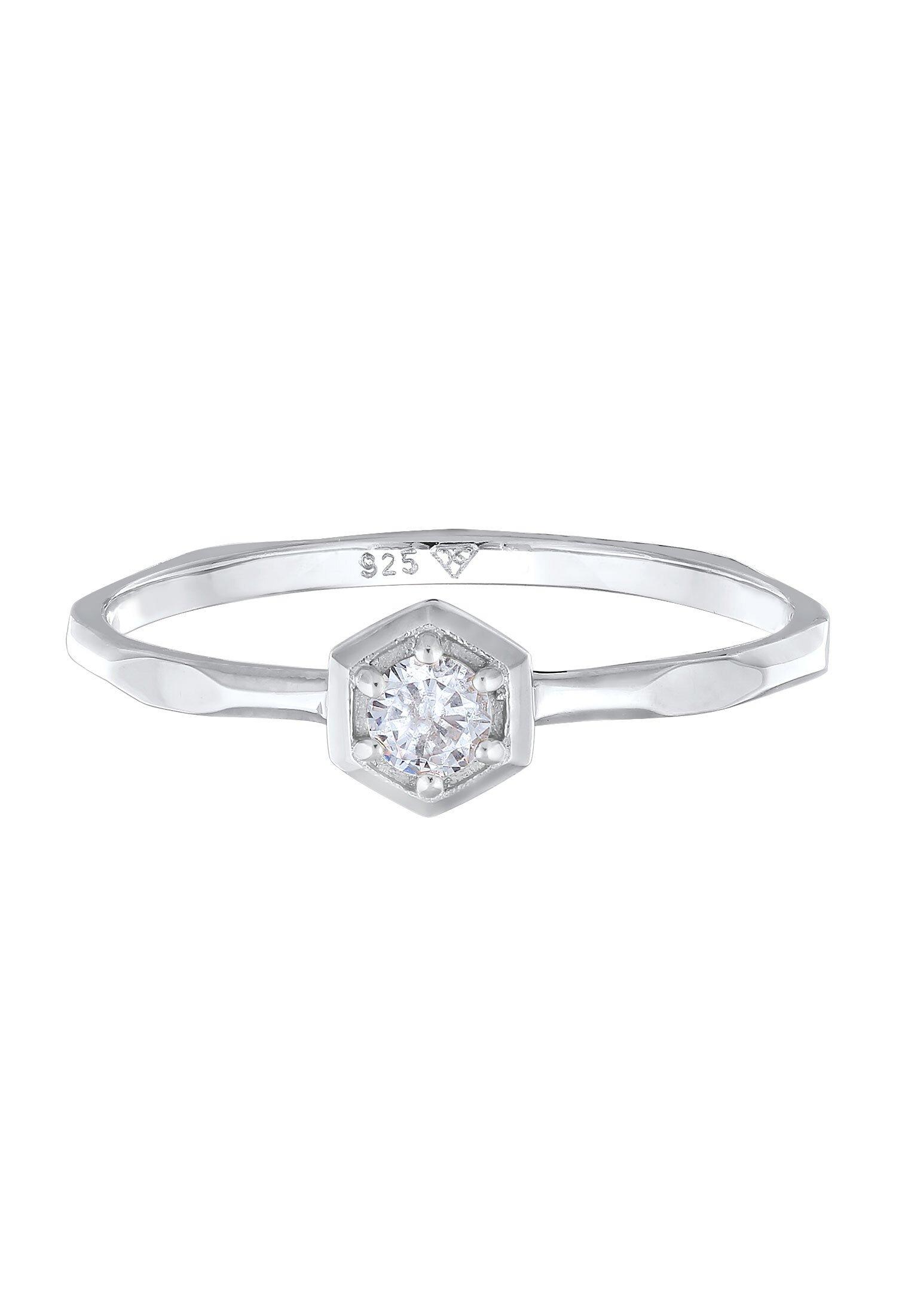 Elli  Ring Zirkonia Octagon Solitär 