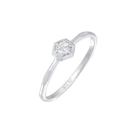 Elli  Ring Zirkonia Octagon Solitär 