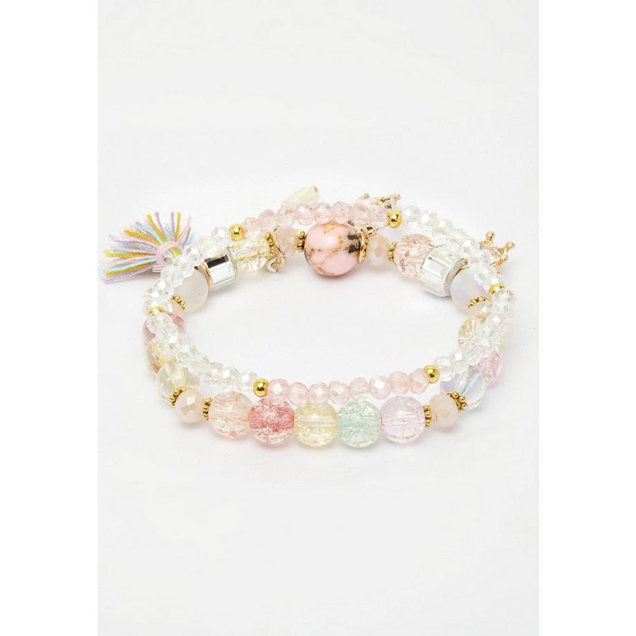 AVANT-GARDE PARIS  Deux bracelets Boho à double rang avec gland et breloques 