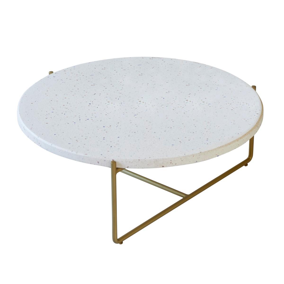 Tikamoon Table basse en terrazzo et métal confetti Anatole  