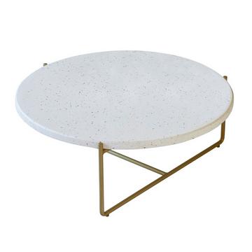 Tavolino in battuto di terrazzo e metallo confetti Anatole