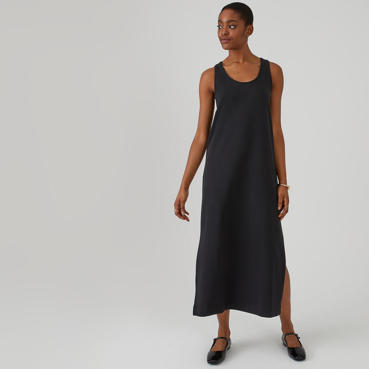 Image of Trägerkleid In Midi-länge Damen Schwarz XS