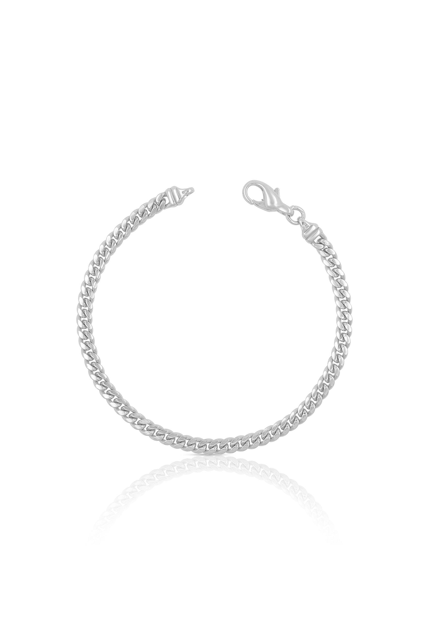 Image of Bracelet Panzer Weissgold 750, 4mm, 21cm Damen Silber 21cm