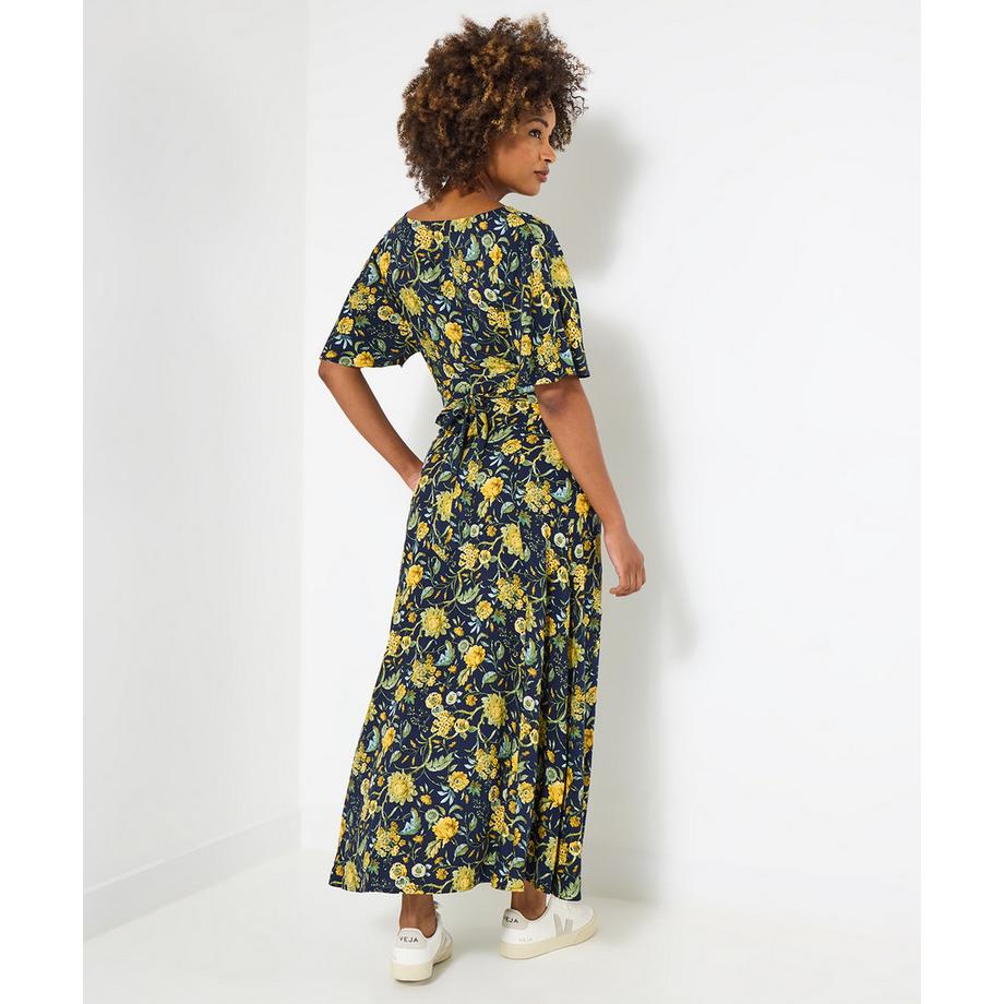 Joe Browns Herbstliches Blumen Maxikleid mit weiten Ärmeln und Knopfleiste  